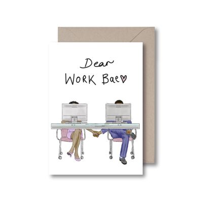 Dear Work Bae (Woman and Man) Greeting Card