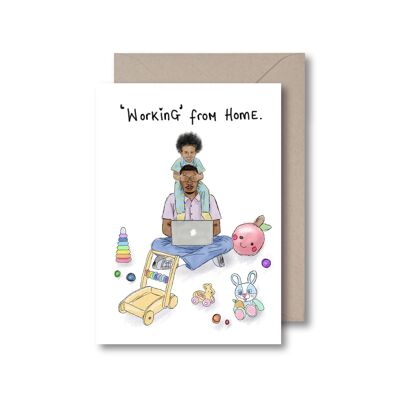 Working From Home Dad Greeting Card