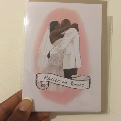 Felicitaciones de boda - Nombre de la pareja Tarjetas de felicitación