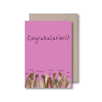 Glückwünsche - rosa Grußkarte