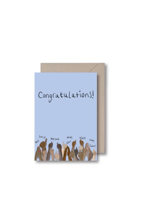 Congratulations - Blue Greeting Card