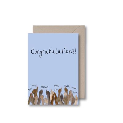 Congratulations - Blue Greeting Card