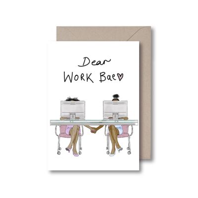 Cartolina d'auguri Cara Work Bae (2 donne).