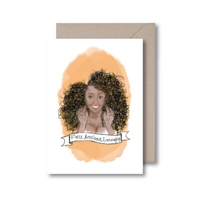 Fierce Black Girl Grrr Greeting Card