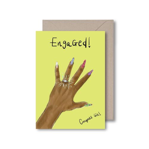 Engaged - Congrats Girl! Greeting Card
