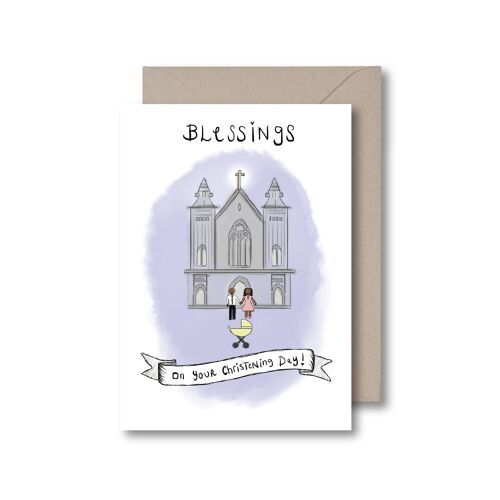 Blessings on your christening Greeting Card