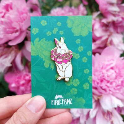 Pin's "Lapin Fleur - Pivoine"