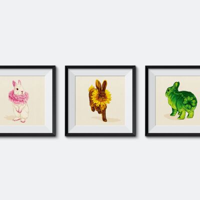 Art Print "Flowers Rabbits - Series 2"