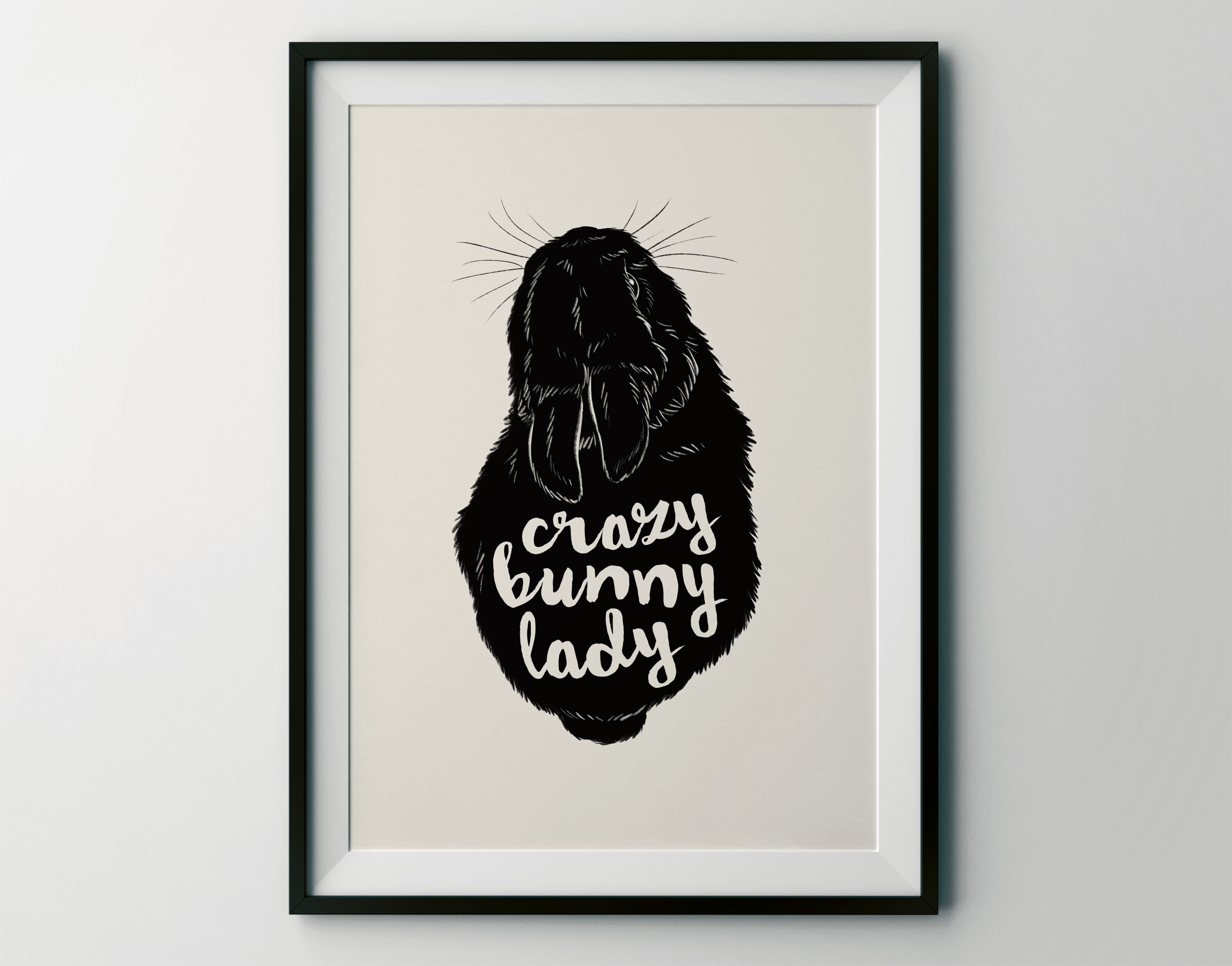 Stampa artistica "Crazy Bunny Lady"