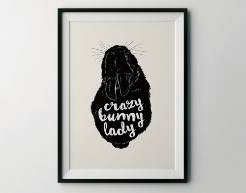 Kunstdruck "Crazy Bunny Lady"