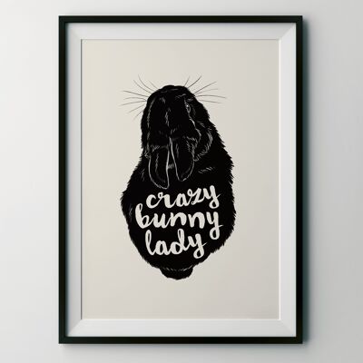 Stampa artistica "Crazy Bunny Lady"