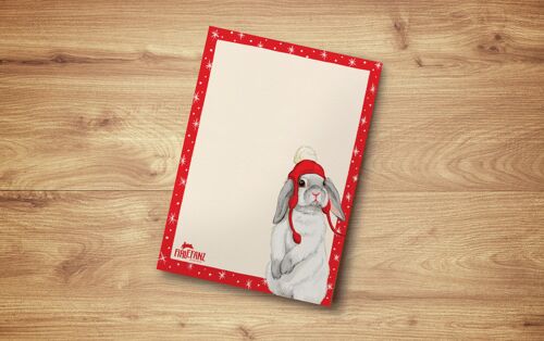 Notepad "Rabbit with red bobble hat"