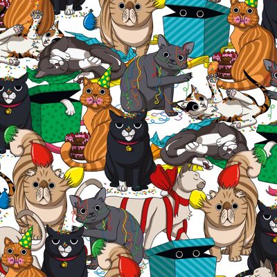 Wrapping paper "Cat's birthday"