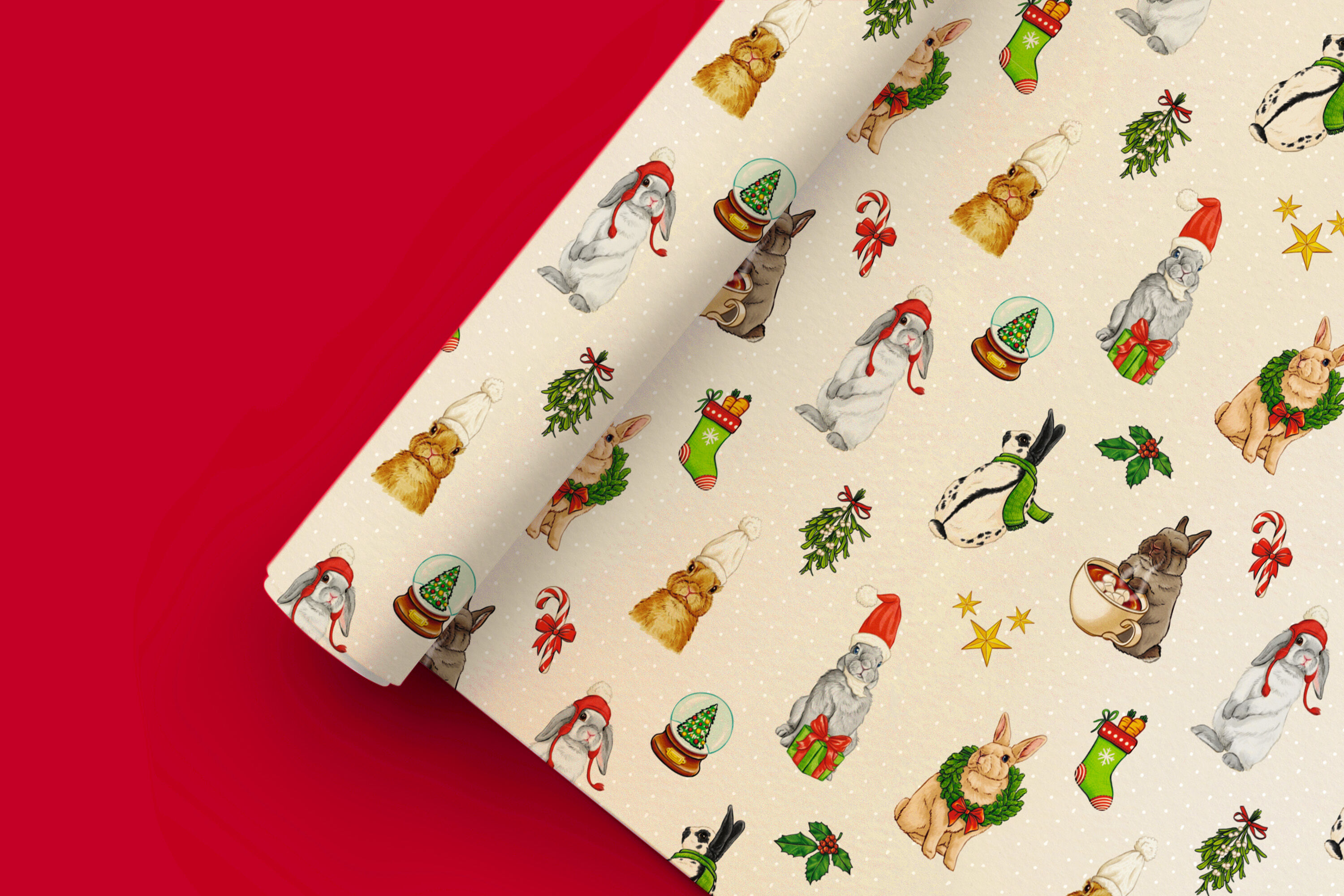 Wrapping paper "Christmas rabbit"