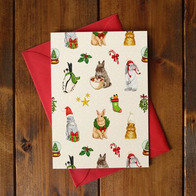 Folding card "Christmas Rabbit"