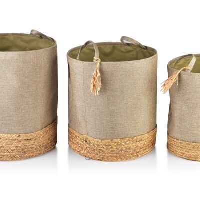 AMPARO SET DI 3 CESTELLI L42xh46cm, M39xh42cm, L34xh38cm