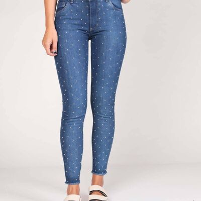 Moon Skinny Jean-Bleu Foncé