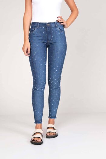 Moon Skinny Jean-Bleu Foncé 1