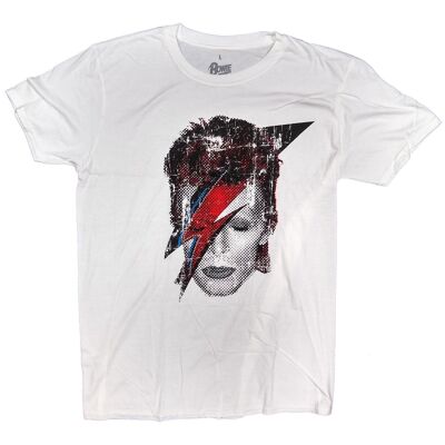 David Bowie T Shirt - Halftone Aladdin Sane Face 100% Official