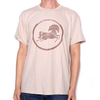 George Harrison T Shirt - Dark Horse Records Logo Beige 100% Official