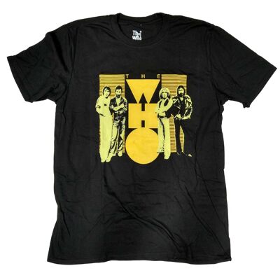 The Who T Shirt - Yellow Band Logo 70's Retro Style 100% Official