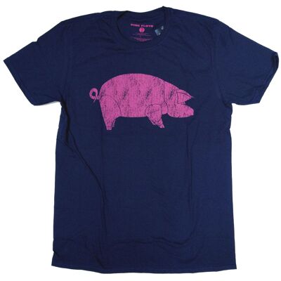 Pink Floyd T Shirt - As Worn By David Gilmour - Pig 100% Official With Backprint - Blue
