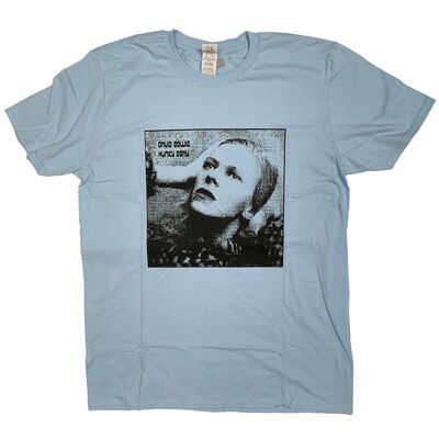 David Bowie T Shirt - Hunky Dory Mono Light Blue 100% Official