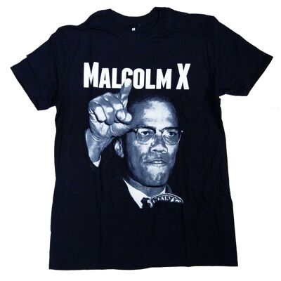 Malcolm X T Shirt - Pointing 100% Official - Black