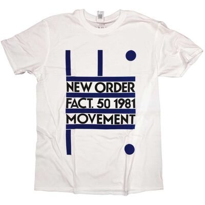 New Order T Shirt - Movement Cover 100% Official White