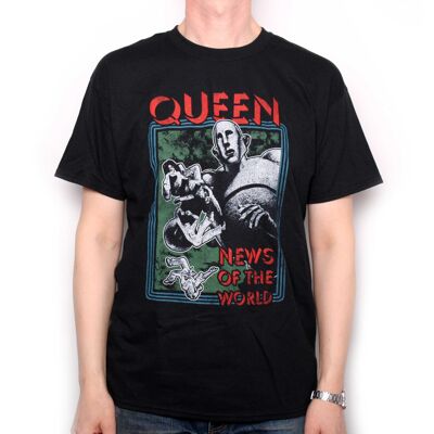 Queen T Shirt - News Of The World Retro Distressed Design 100% Official