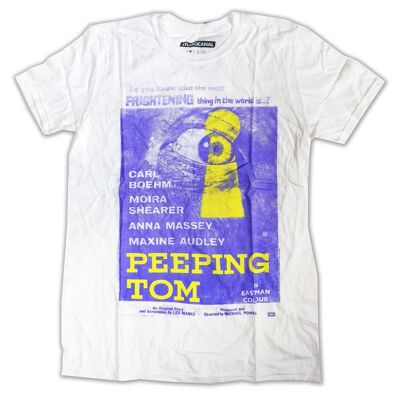 Peeping Tom T Shirt - Classic Horror Film Shirt 100% Official Full Colour - White