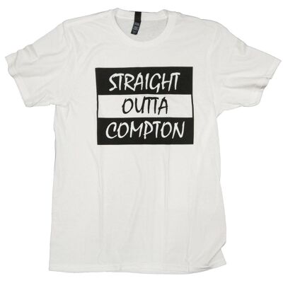 N.W.A T Shirt - Straight Outta Compton White Box Logo 100% Official USA Import