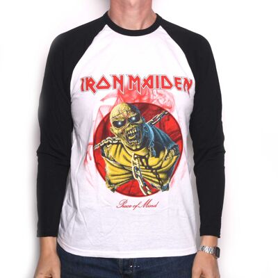 Iron Maiden T Shirt - Piece Of Mind Retro Long Sleeve 100% Official Licensed Iron Maiden Merchandise