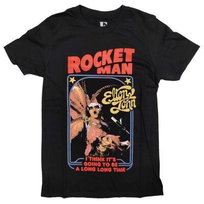 Elton John T Shirt - Rocket Man Feathers 100% Official
