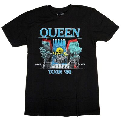 Queen T Shirt - Tour 80 Retro Design 100% Officially Licensed