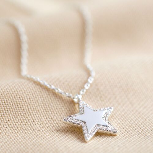 Crystal Star Necklace in Silver