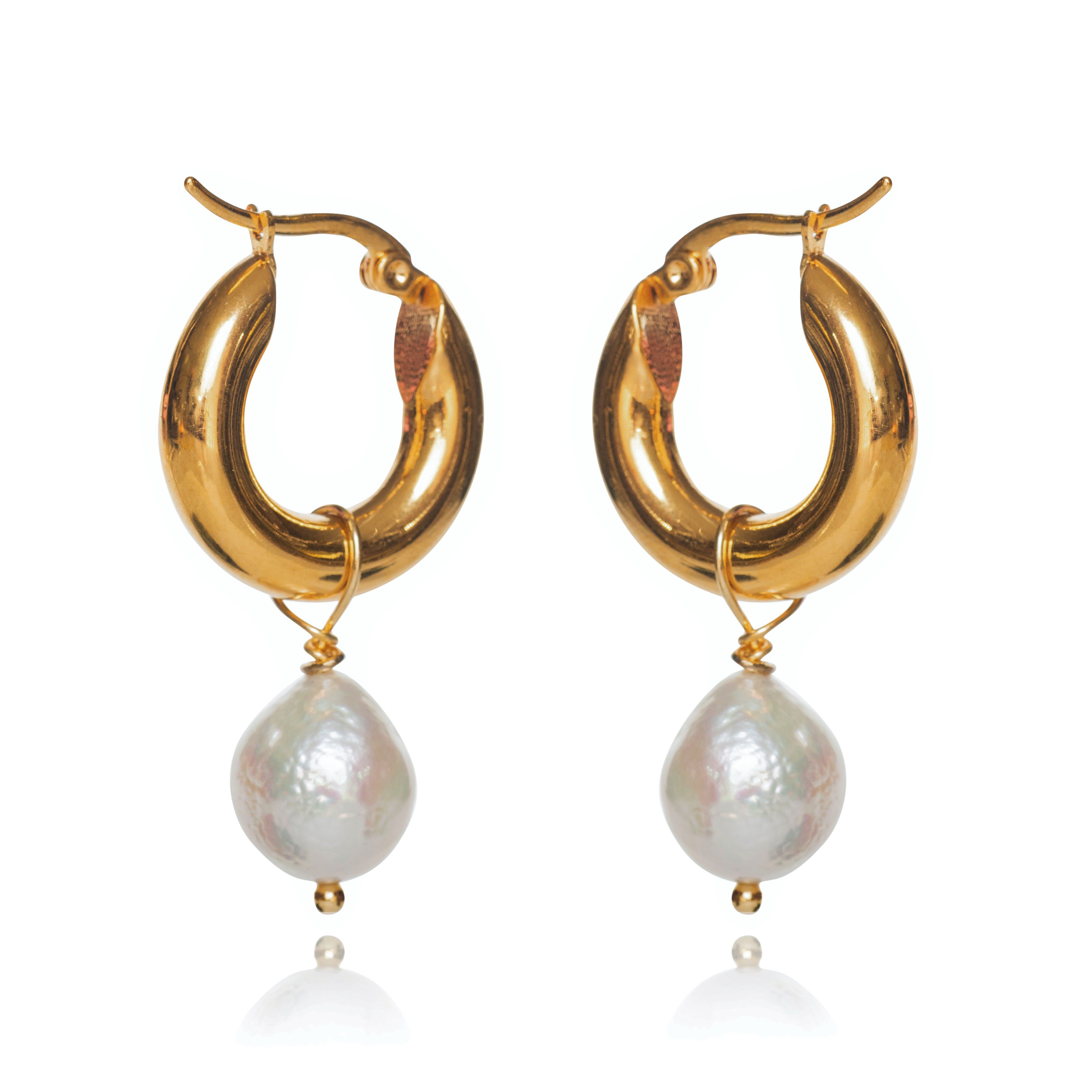 Funky on sale pearl earrings