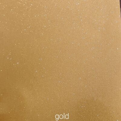 Glitter permanent self adhesive vinyl, Gold A4
