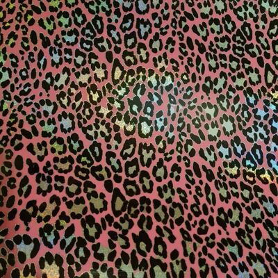 Pink & Holo Leopard Print HTV 25CM X 1M