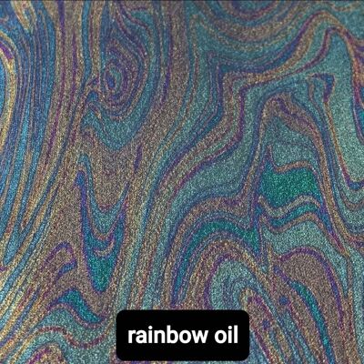 Premium metallic pattern HTV rainbow oil A4