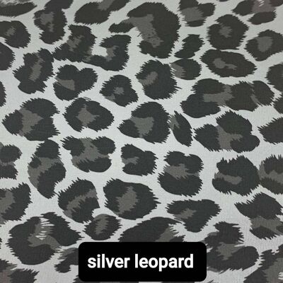 Premium metallic pattern HTV silver leopard A5