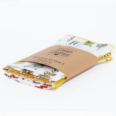 Tissue handkerchiefs OEKOTEX size S (Pack of 4)