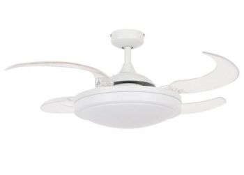 FANAWAY - Ventilateur de plafond Evora avec pales rétractables, télécommande et éclairage, blanc 1