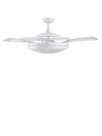 FANAWAY - Ventilateur de plafond Evora avec pales rétractables, télécommande et éclairage, blanc 2