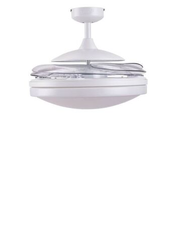 FANAWAY - Ventilateur de plafond Evora avec pales rétractables, télécommande et éclairage, blanc 4