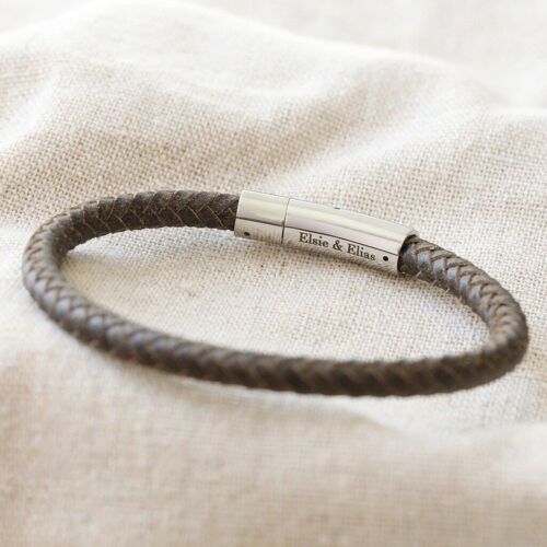Antiqued Leather Bracelet - Brown M/L