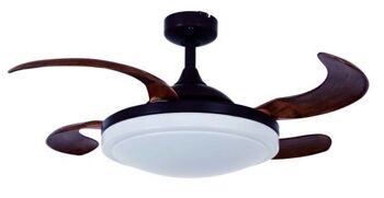 FANAWAY - Ventilateur de plafond Evora avec pales rétractables, télécommande et éclairage, bronze huilé 2