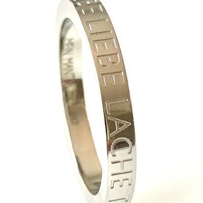 LIVE LOVE LAUGH DANCE & SING -anello acciaio inox argento-