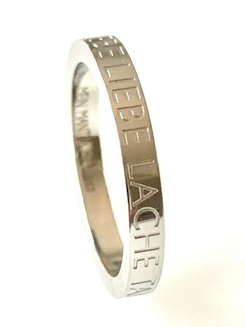 LIVE LOVE LAUGH DANCE & SING -bague acier inoxydable argent- 1