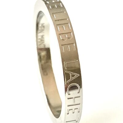 LIVE LOVE LAUGH DANCE & SING -ring stainless steel silver-